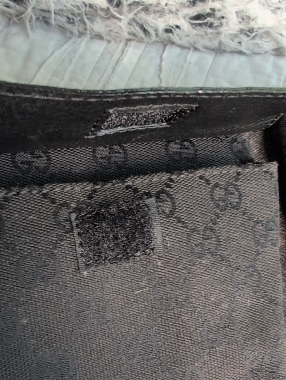 Gucci Black GG Monogram Hip or Side Body Bag with Signature Web Strap - Picture 3 of 12